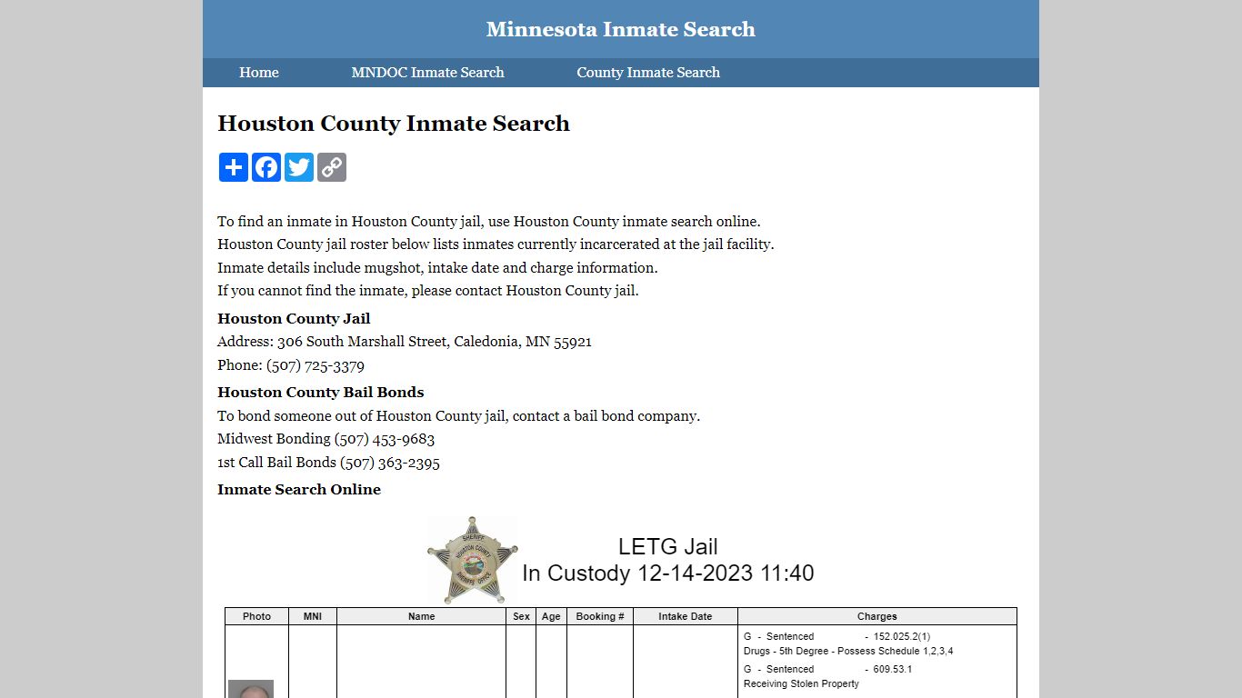 Houston County Inmate Search